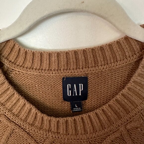 Camel Brown Crew neck Knit Sweater Womens size Large - Picture 2 of 4